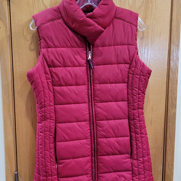 Tommy Hilfiger Red Puffer Zip-up Vest Size Small EUC - Picture 1 of 10